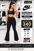 Pantalón Sirena Corte V en Licra Negro – Código 2614