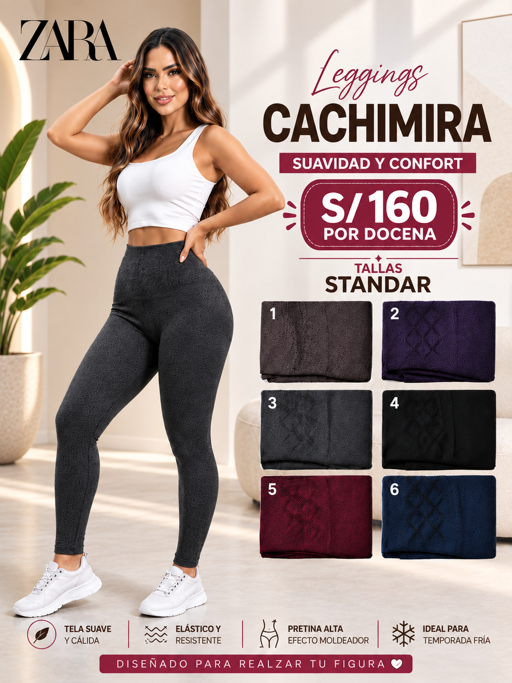 Leggings de Cachimira – Talla Estándar – Código 34