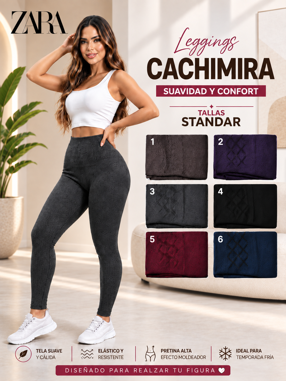 Leggings de Cachimira – Talla Estándar – Código 34