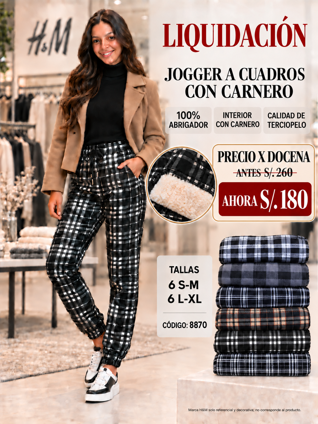 Jogger a Cuadros con Carnero – Código 8870