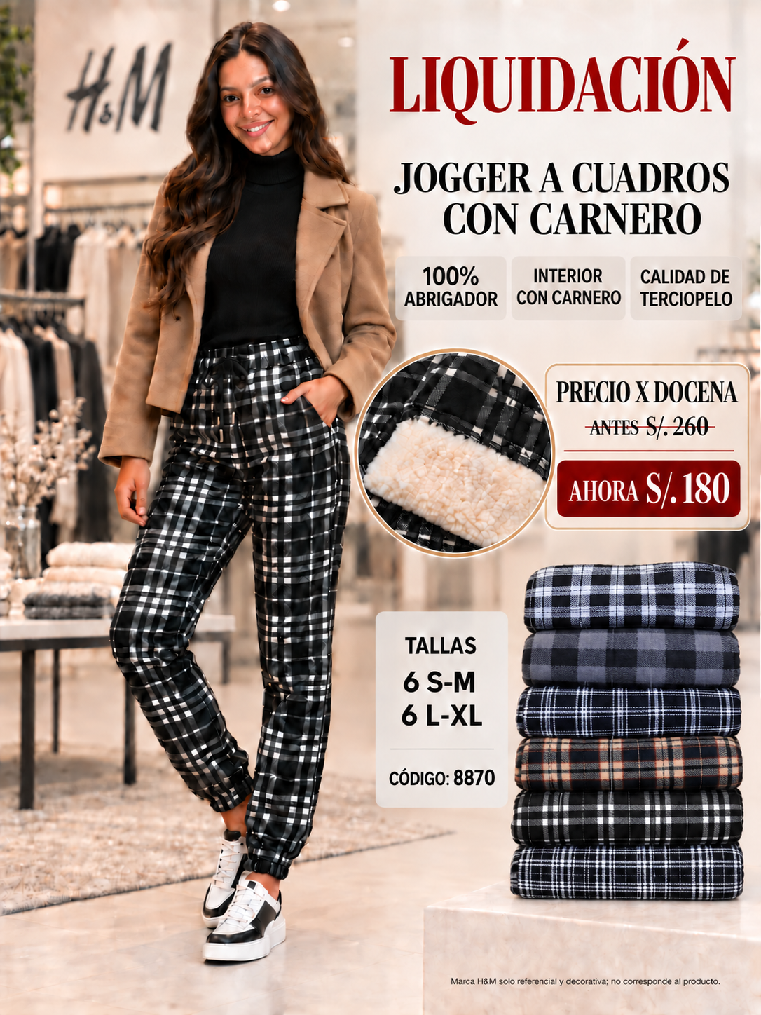 Jogger a Cuadros con Carnero – Código 8870