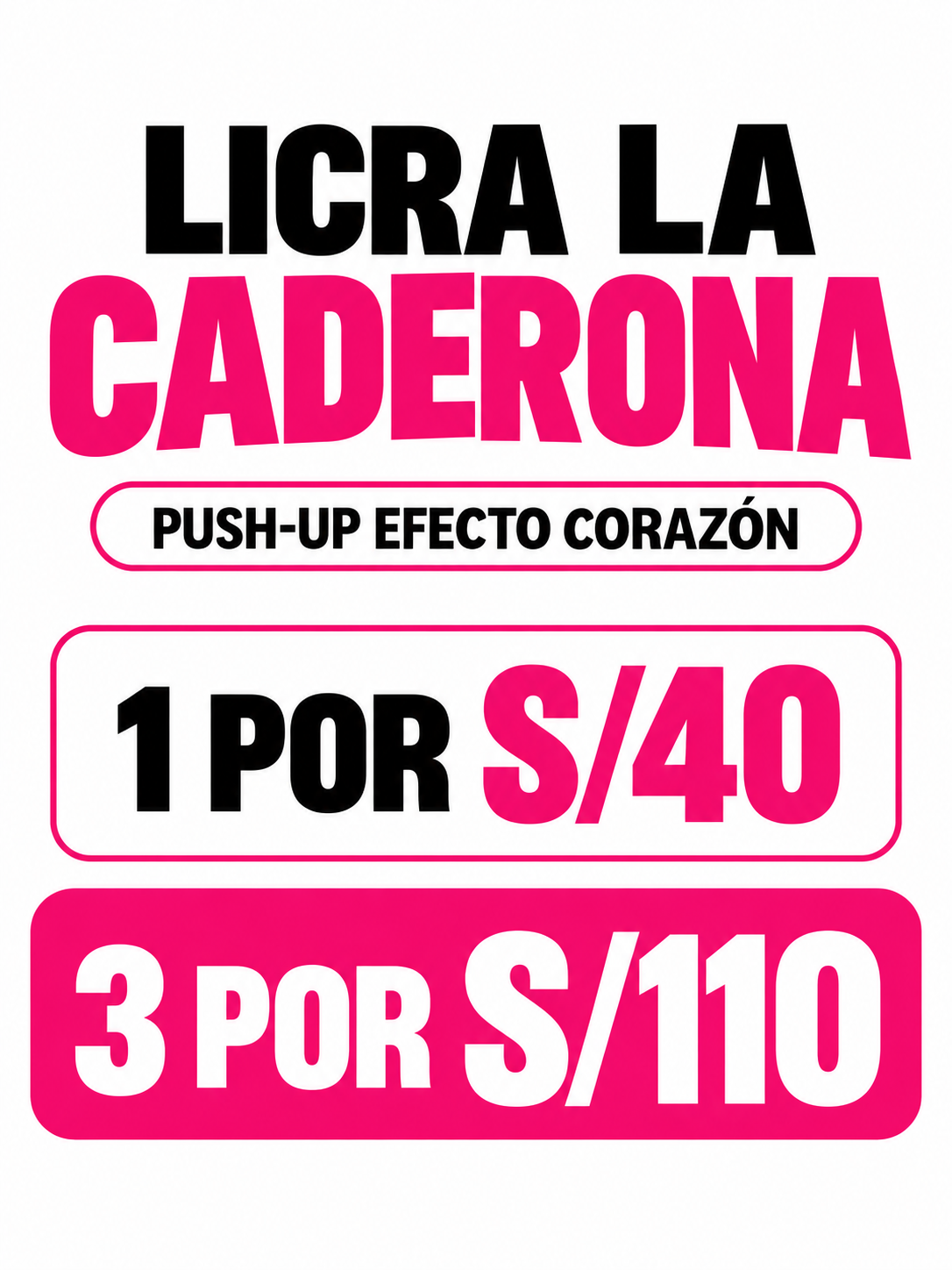 Licra Americana La Caderona Push‑Up Efecto Corazón – Código 5013
