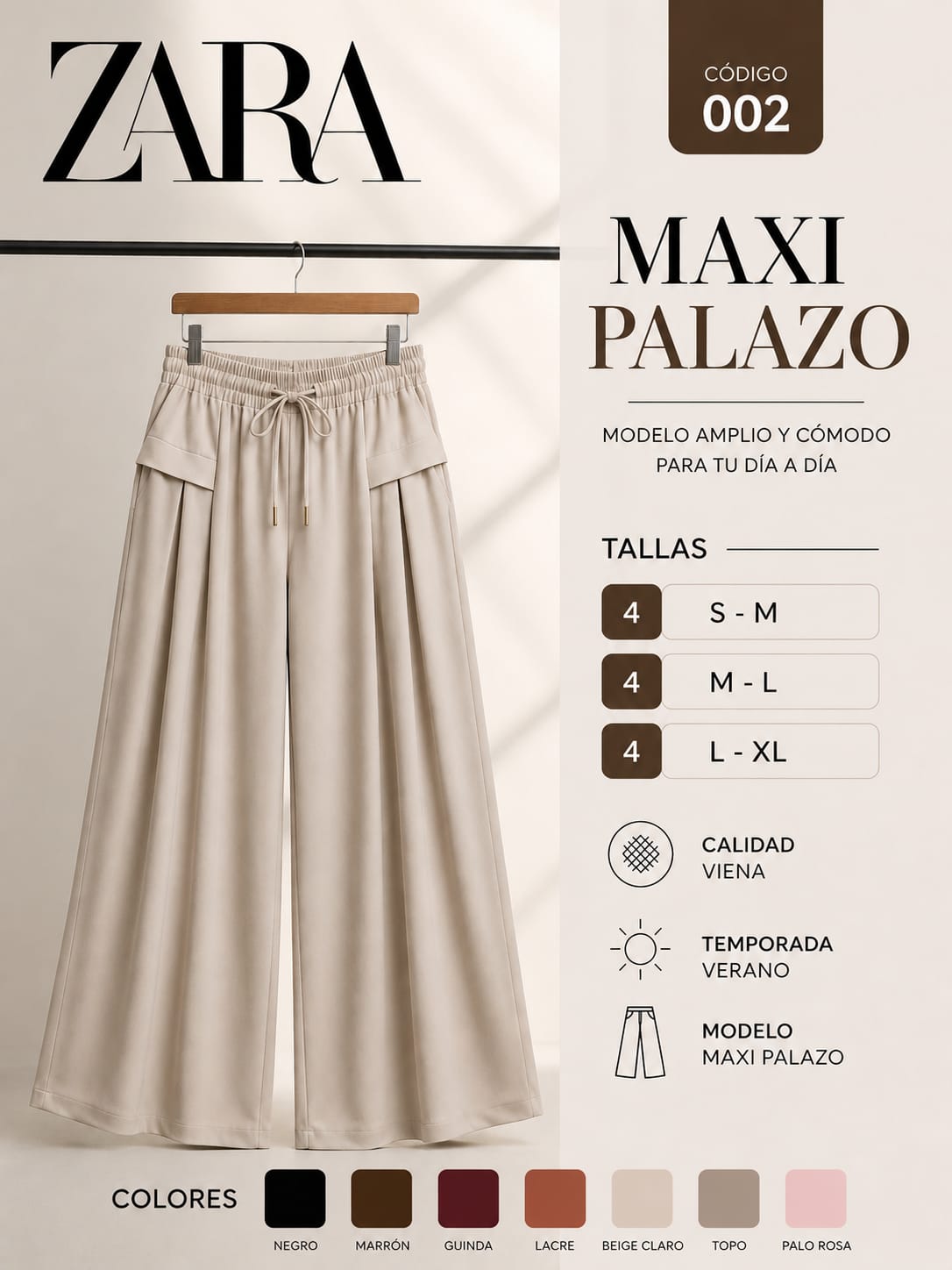 Maxi Palazo Viena con Bolsillos – Código 002