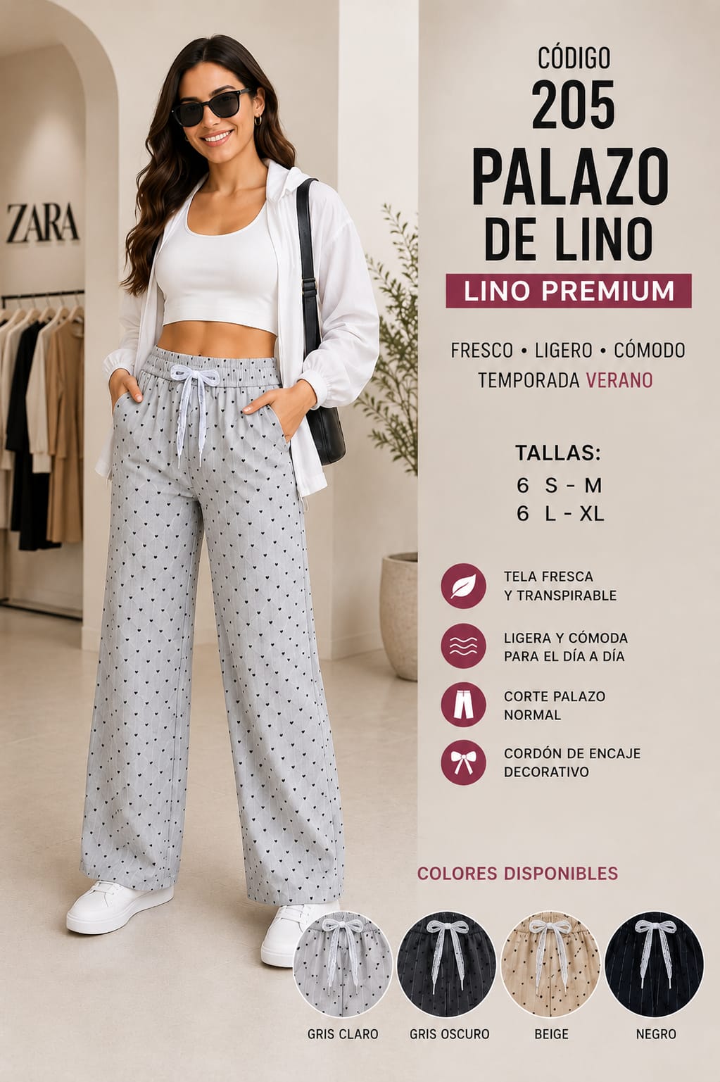 PALAZO DE LINO PREMIUM ESTAMPADO – CÓDIGO 205