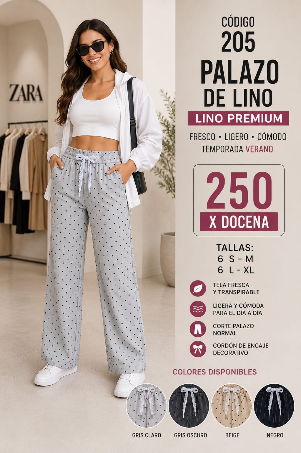 PALAZO DE LINO PREMIUM ESTAMPADO – CÓDIGO 205