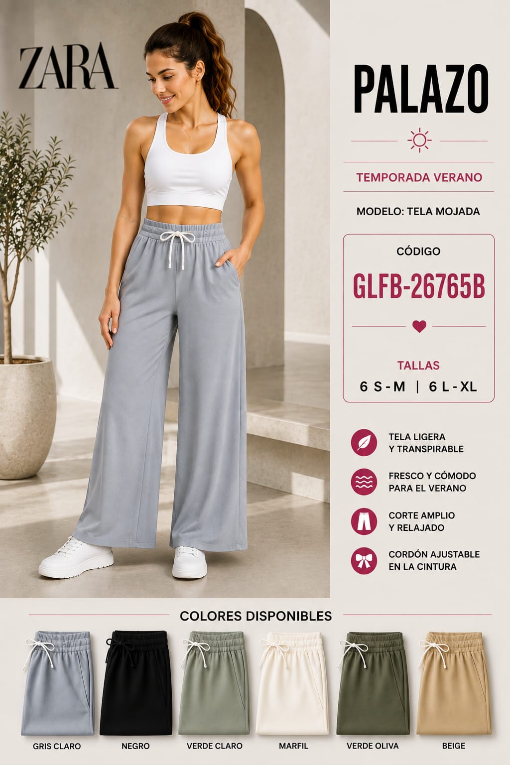 Palazo de Tela Mojada – Código GLFB-26765B
